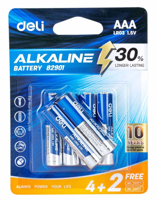 Батарея Deli E82901 AAA (6шт) блистер