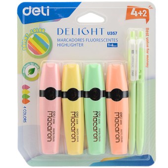 Deli Набор текстовыделителей и ручек CU357 4 штуки