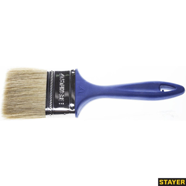 Кисть плоская STAYER "UNIVERSAL-PROFI", светлая натуральная щетина, пластмассовая ручка, 75мм