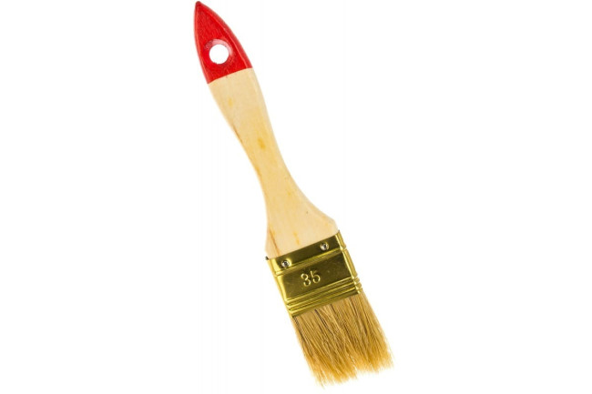 Комплект 3 шт, Кисть плоская ЗУБР "УНИВЕРСАЛ-ОПТИМА", светлая щетина, деревянная ручка, 35мм, 01099-038_z01