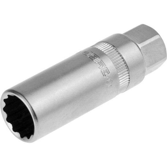 Головка торцовая ЗУБР Мастер, свечная с резиновой вставкой 3/8, Cr-V, 12-гранная, хроматированное покрытие, 14мм 27729-14