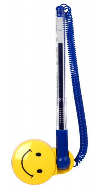 Ручка гелевая Deli E6793blue, синяя, узел 0.5 мм, на подставке, сменный стержень, линия 0.35 мм