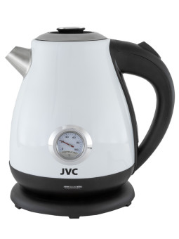Чайник электрический JVC JK-KE1717 white1.7 л с датчиком температуры нагрева, ретро-дизайн, подставка с вращением на 360 градусов, 2200 Вт