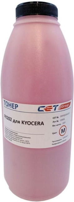 Тонер Cet PK202 OSP0202M-100 пурпурный бутылка 100гр. для принтера Kyocera FS-2126MFP/2626MFP/C8525MFP