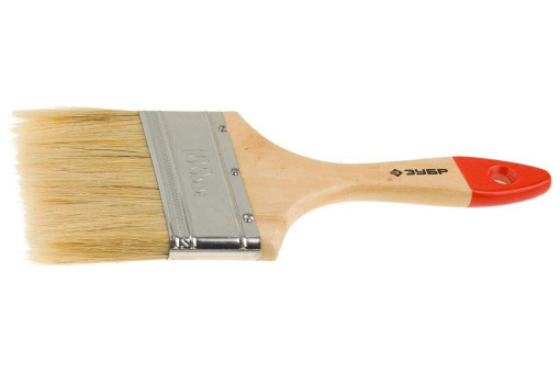 Комплект 6 шт, Кисть малярная плоская ЗУБР "УНИВЕРСАЛ-СТАНДАРТ ", натуральная щетина, деревянная ручка, 100мм, 4-01001-100