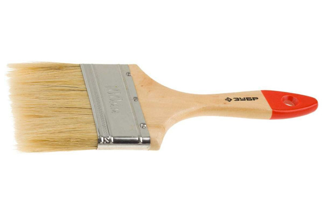 Комплект 6 шт, Кисть малярная плоская ЗУБР "УНИВЕРСАЛ-СТАНДАРТ ", натуральная щетина, деревянная ручка, 100мм, 4-01001-100