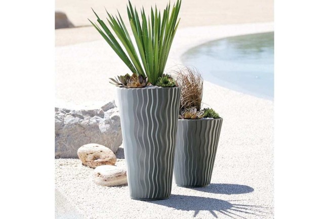 Кашпо для цветов SANDY DBSP400-405U серый 2 предмета 18 и 37л