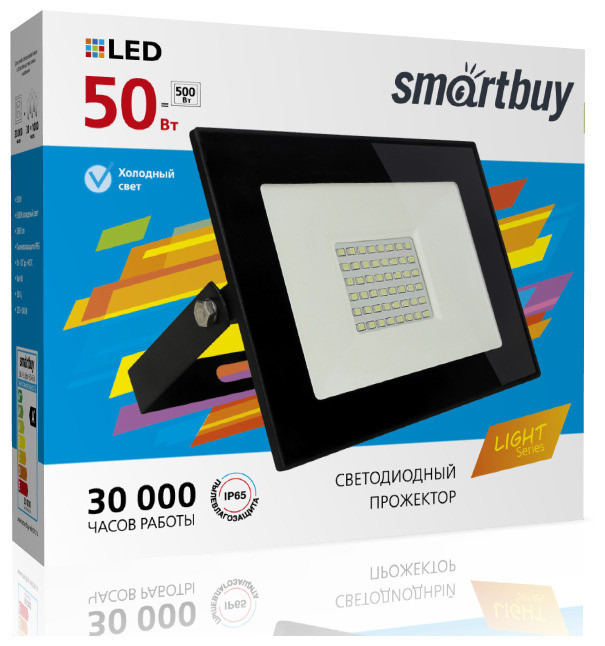 Прожектор светодиодный SMARTBUY 50W/6500K/IP65 (SBL-FLLIGHT-50-65K) Прожектор светодиодный SMARTBUY 50W/6500K/IP65 (SBL-FLLIGHT-50-65K)