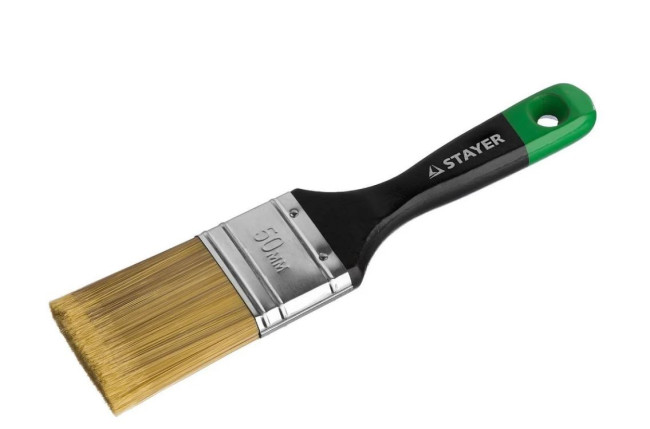 STAYER "KANEKARON-EURO". Кисть плоская, искусственная щетина, деревянная ручка, 50мм