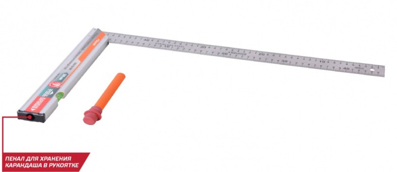 Угольник с уровнем и карандашом Sturm! КУЛИБИН,500 мм, нерж.сталь, 2020-06-500