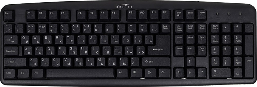 Клавиатура Oklick 100M черный USB