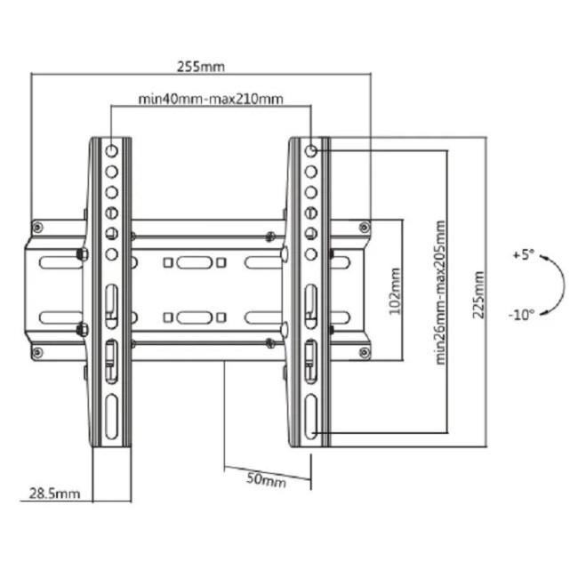 Кронштейн для телевизора наклонный Ultramounts UM836T 17"-43"