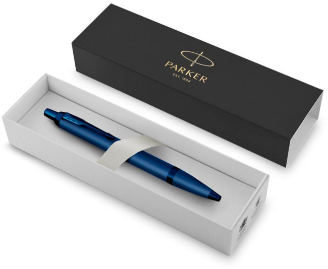 Ручка шариковая Parker IM Monochrome K328 (CW2172966) Blue PVD, M, чернила синие, подарочная коробка
