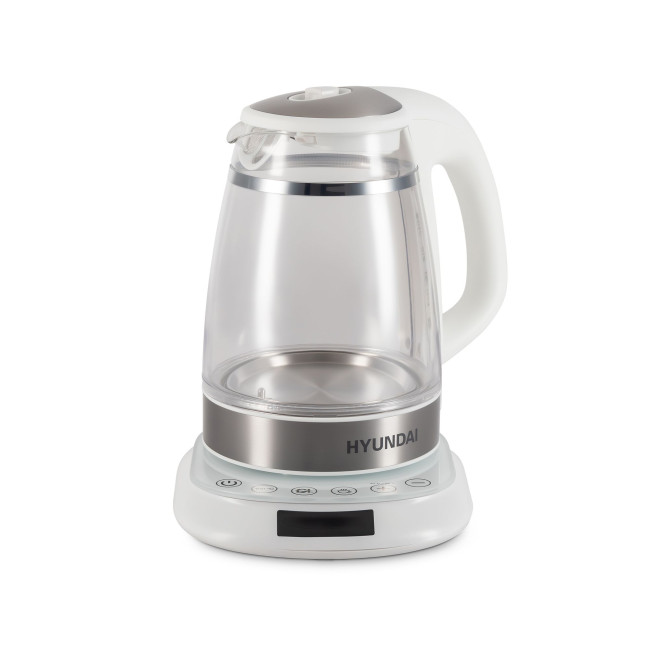 Чайник электрический Hyundai HYK-G5507 1.7л. 2200Вт белый/серебристый корпус: стекло
