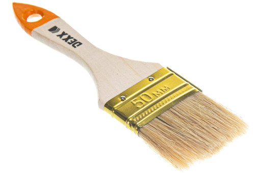 Комплект 5 шт, Кисть флейцевая DEXX, деревянная ручка, натуральная щетина, индивидуальная упаковка, 50мм, 0100-050_z02