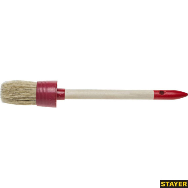Кисть круглая STAYER "MASTER", светлая натурал. щетина, пластм. корпус, деревян. ручка, №16 x55мм