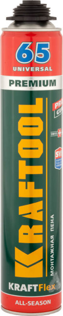 KRAFTOOL PRO 65 пена монтажная с увеличенным выходом до 65л, профессиональная, пистолетная, всесезонная, 850мл, SVS незалипающий клапан, 41184_z01 KRAFTOOL PRO 65 пена монтажная с увеличенным выходом до 65л, профессиональная, пистолетная, всесезонная, 850мл, SVS незалипающий клапан, 41184_z01