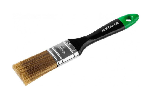 Комплект 3 шт, STAYER "KANEKARON-EURO". Кисть плоская, искусственная щетина, деревянная ручка, 38мм, 0106-038