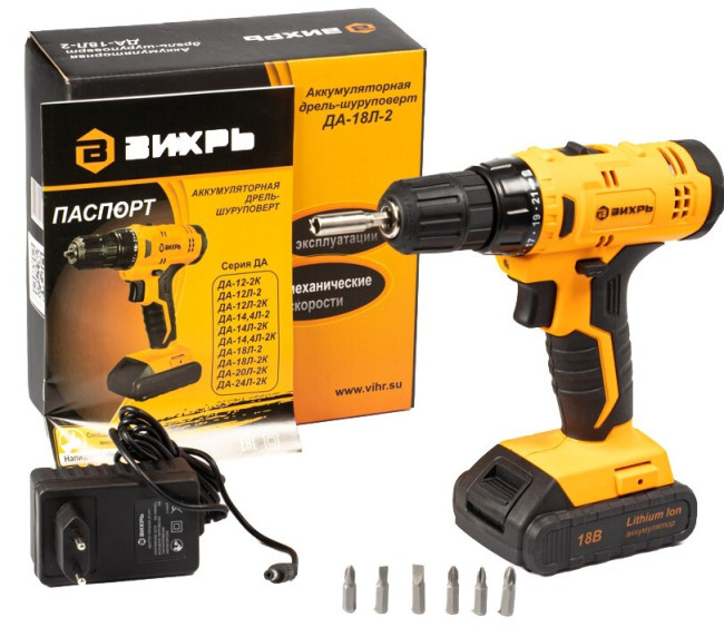 Дрель-шуруповерт Вихрь ДА-18Л-2 аккум. патрон:быстрозажимной (72/14/16) Дрель-шуруповерт Вихрь ДА-18Л-2 аккум. патрон:быстрозажимной (72/14/16)