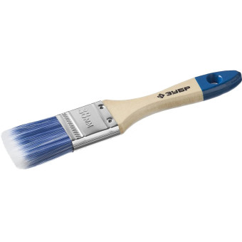 Кисть плоская ЗУБР "АКВА-МАСТЕР", искусственная щетина, деревянная ручка, 38мм