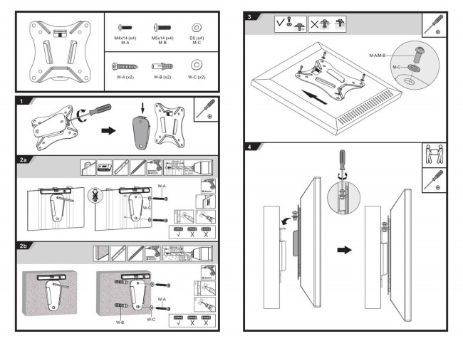 Кронштейн для телевизора фиксированный Ultramounts UM810F 13"-27"