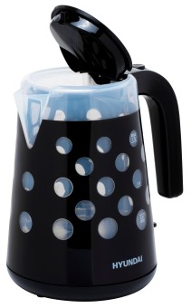 Чайник электрический Hyundai HYK-G2012 1.7л. 2000Вт черный/прозрачный (корпус: пластик)