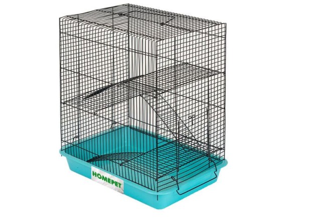 HOMEPET №3 33 см х 24 см х 38 см клетка для грызунов трехэтажная бирюзовая