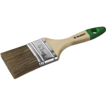 Комплект 6 шт, ПАК_6 Кисть плоская ЗУБР "ЛАЗУРЬ-МАСТЕР", смешанная щетина, деревянная ручка, 63мм, 4-01009-063