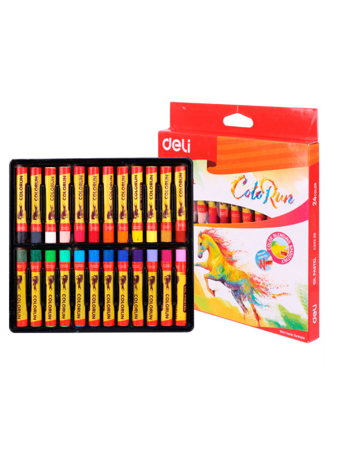 Масляная пастель Deli ColoRun EC20220 24цв. картон.кор./европод.