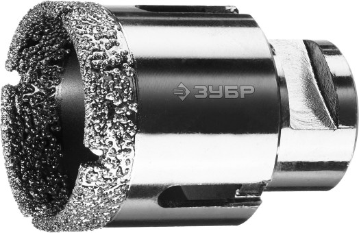 Коронка алмазная по керамограниту ЗУБР, вакуумное спекание алмазов, d44 мм, посадка М14, Профессионал 29865-44