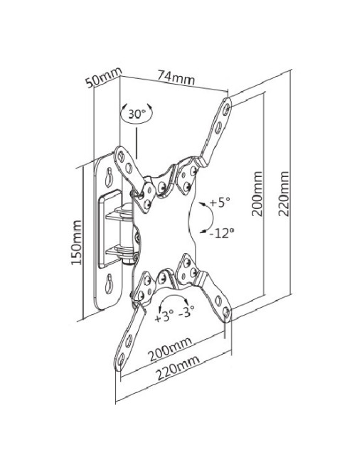 Кронштейн для телевизора с наклоном и поворотом Ultramounts UM862 13"-43"