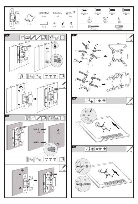 Кронштейн для телевизора с наклоном и поворотом Ultramounts UM862 13"-43"