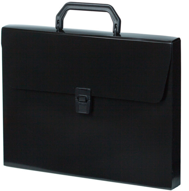 Портфель Бюрократ DeLuxe DLPP01BLCK 1 отдел. A4 пластик 0.7мм черный