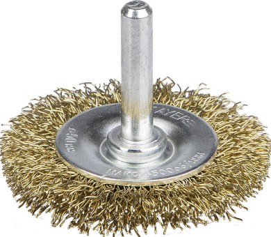 STAYER "PROFESSIONAL". Щетка дисковая для дрели, витая латунированная стальная проволока 0,3мм, 50мм