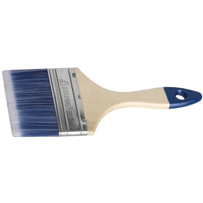 Комплект 6 шт, Кисть плоская STAYER "AQUA-STANDARD", искусственная щетина, деревянная ручка, 100мм, 01032-100