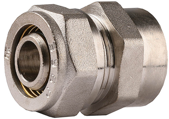 Соединитель ЗУБР с внутренней резьбой, цанга-гайка, 3/4х20х2,0 мм, никель 51402-20-3/4