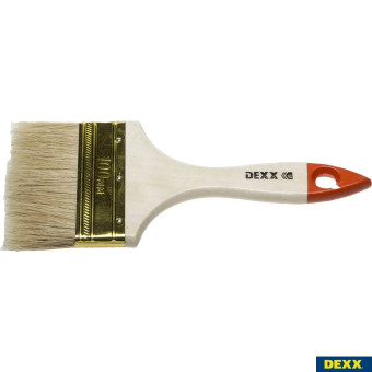 Комплект 5 шт, Кисть флейцевая DEXX, деревянная ручка, натуральная щетина, индивидуальная упаковка, 100мм, 0100-100_z02