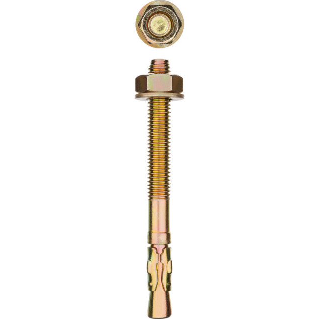 Анкер ЗУБР клиновой, М6 x 95 мм, 100 шт, желтопассивированный 302032-06-095