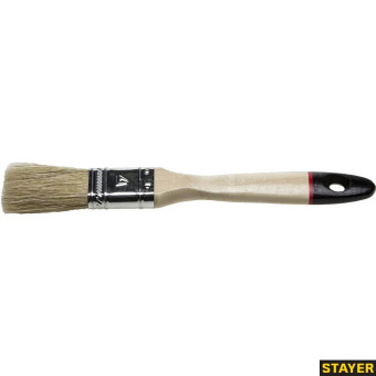 Кисть плоская STAYER "UNIVERSAL-EURO", светлая натуральная щетина, деревянная ручка, 25мм