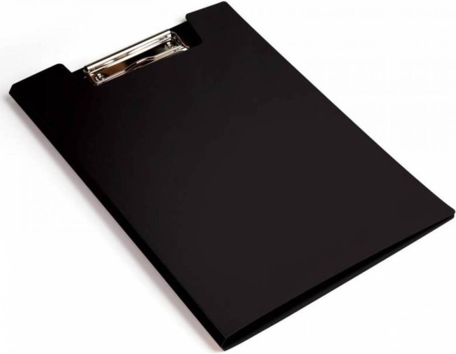 Папка клип-борд Бюрократ -PD602BLCK A4 пластик 1.2мм черный с крышкой