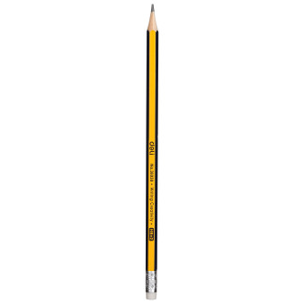 Карандаш чернографит. Deli E38030 HB шестигран. липа ластик (12шт)