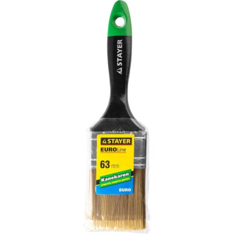 STAYER "KANEKARON-EURO". Кисть плоская, искусственная щетина, деревянная ручка, 63мм