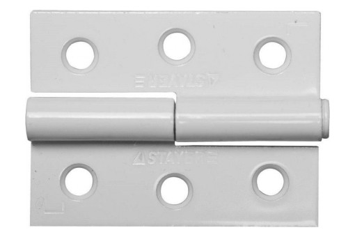 Карточная петля STAYER 65x48x2.0 мм разъемная левая цвет белый 37613-65-2L