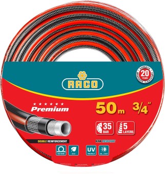 Поливочный шланг RACO Premium 3/4", 50 м, 35 атм, пятислойный, усиленный двумя слоями армирования 40300-3/4-50_z01