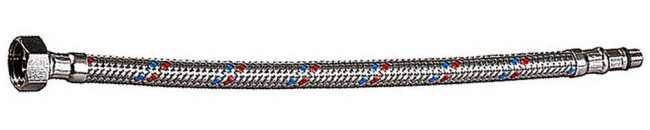 Подводка гибкая ЗУБР для воды к смесителям, оплетка из нержавеющей стали, укороченная, гайка-штуцер 1/2 - 1,2м 51002-120