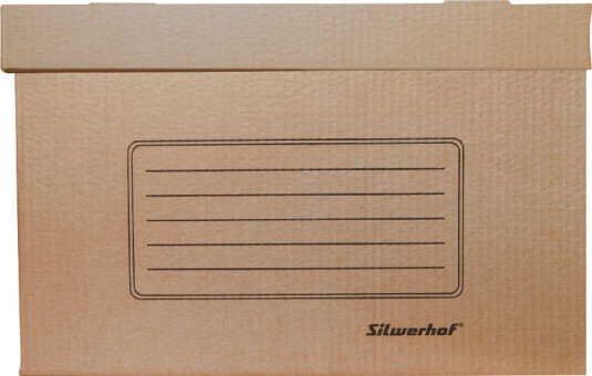 Короб архивный съемная крышка Silwerhof СК-11 микрогофрокартон 355x265x440мм коричневый
