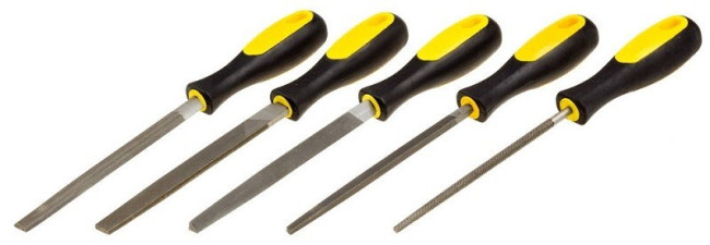 Набор напильников STAYER PROFI с двухкомпонентной рукояткой, плоский, полукруглый, трехгран, квадратный, круглый,№2,150мм 1681-15-H5_z01