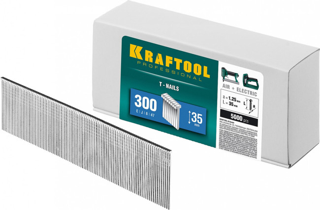 Гвозди для нейлера KRAFTOOL тип 300 35 мм 5000 шт. 31785-35