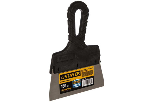 Фасадный нержавеющий шпатель STAYER Inox 150 мм пластиковая ручка 1008-15