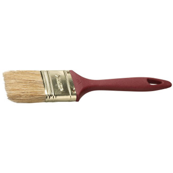 Кисть плоская ЗУБР "УНИВЕРСАЛ-МАСТЕР" "КП-11", натуральная щетина, пластмассовая ручка, 63мм